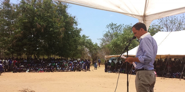 17 Oct 2015: official launch of the GCCA Malawi programme. In his opening speech, Ambassador Marchel Gerrmann, Head of EUD to Malawi, underlined the importance of looking at development activities through a climate change lens; and drew attention to illegal logging as a serious contributor to catchment degradation.