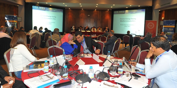 Joint Steering Committee meeting of CES-MED and SUDEP (Sustainable Urban Demonstration Energy Projects), 5 May 2015, Mohammedia, Morocco. The meeting was chaired by the EC, and attended by delegates from 12 SUDEP and 23 CES-MED municipalities, the national focal points of the eight countries affiliated with these projects, European Financing Institutions, the Union for the Mediterranean Secretariat, and representatives of other EU projects, including MED-ENEC on Energy Efficiency in the construction sector in the Mediterranean. 