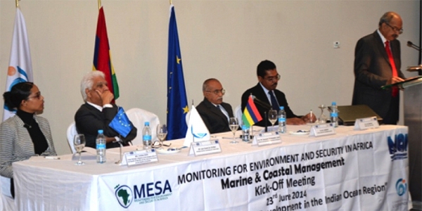 23 June 2014, Ebène, Mauritius: official launch of MESA for the South West Indian Ocean region, attended by the Mr Devanand Virahsawmy, Minister of Environment and Sustainable Development of Mauritius, Mr Jean-Claude de l’Estrac, Secretary General of the Indian Ocean Commission (IOC), Mrs Corinne Paya, Representative of the EUD to Mauritius, and Dr Mangipudi Venkata Ramana, Director of the Mauritius Oceanography Institute (MOI).  Some 60 representatives of ministries and research institutions from Comoros, Mauritius, Madagascar, Mozambique, Kenya, Reunion Island, Seychelles and Tanzania attended a workshop related to the MESA Marine and Coastal Management THEMA.